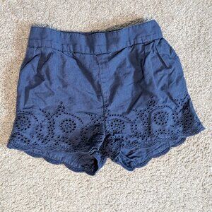 Baby Gap size 2T navy blue cotton eyelet shorts